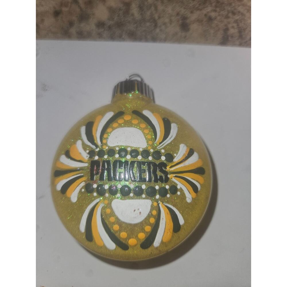 Green Bay Packers “Packers” Ornament | 3” Shatterproof Hand-Painted Christmas - Picture 2 of 2